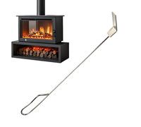 Charcoal Ash Rake - Heavy Duty Stainless Steel Cleaner Tool Scoop, Elongated Fireplace Wood Stove Poker Shovel, BBQ Grill Accessory Coal Ember Tender Lifter, Heat Resistant Smoker Pit Campfire