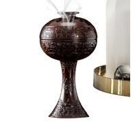 Charcoal Incense Burner - Difusor de velas de metal, 2,05 x 2,05 x 3,66 pulgadas, decoración con tapa y mango resistentes al calor, soporte de estilo vintage para meditación, espacio de yoga, sala de