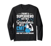 Charcot Marie Tooth Disease Abuela Blue Ribbon CMT Warrior Manga Larga