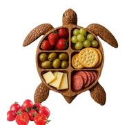 Charcuterie Board, Sea Turtle Serving Tray, 11.02x11.02 pulgadas Wooden Snack Platter, Eco-Friendly Natural Wood, Handcrafted Design, Home Kitchen Dining Entertaining Housewarming