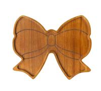Charcuterie Board - Wooden Bow Serving Tray for Party | Natural Wood with Smooth Platter for Candy Snack Dessert Appetizer Meat Fruit Cookie Display, Perfect for Christmas, 33x26.7x2cm Wooden