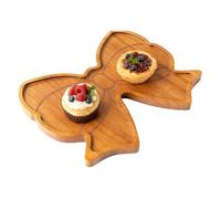 Charcuterie Boards - Plato de madera con lazo de madera, bandeja para servir dulces, aperitivos de madera, para aperitivos y postres | para la comida de queso y fruta Cookie Fiesta, Navidad