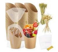 Charcuterie Cups | Paper Cups Set | Small Dessert Cup With Picks For Parties Snacks Bites Catering Events The Polyethylene Lining Keeps Grease Out, And They're Perfect