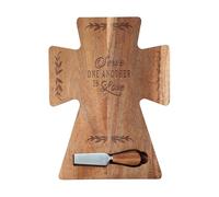 Charcuterie Tray - Cross Shape Wooden Food Serving Platter, Kitchen Platter | For Party, Holiday, Outdoor, Picnic Family Gathering Bridal Shower Birthday Celebration Wine Tasting, 12x8.75x1 Inches