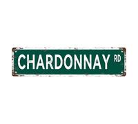 CHARDONNAY RD - Letrero de metal vintage de estaño, letrero de calle, decoración del hogar, decoración de habitación, decoración de pared, decoración de baño, decoración de bar, decoración de