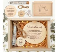 Charfia Caja de recuerdos para siempre Sí | Regalos de boda para recién casados | Embalaje de regalo de dinero Caja de madera | Cofre del tesoro Boda | Caja de regalo de amor - 30 X 20
