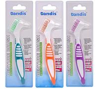 Chargenyang Cepillo de dentadura doble cabeza cepillos de dientes duro cepillo de limpieza de dentadura dentadura dentadura cepillo de limpieza cepillo de dientes falsos cepillo de dientes (paquete de 3)