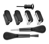 Charger Port Cover, Phone Charging Port Protector Kit with Soft Brush, Type C Plug Dust Stopper for Mobile Device Outlet and Speaker, Portable Cleaning Cover Outdoor Use
