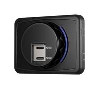 Charger Socket, USB Socket, Fast Charging Compact Design Type-C Support Smart Chip Dashboard Ready, Charging Ports for RV, Motorcycle, Boat, Marine 2,67 x 1,96 pulgadas