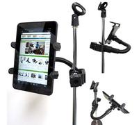 ChargerCity® 360 ° rotación rígida Metal sargento soporte para todos los Tablets de 7 "-12" Protector de w/12 "flexible aluminio caña de pescar y 2 tamaño ajustable Metal abrazadera Compatible con Apple iPad Pro, Air Mini Samsung Galaxy Tab S LG G Pad Lenovo Yoga Nextbook ell Venue Nokia Tablets. Apto para todos los mesa escritorio Pole micrófono micrófono música soporte carro de golf Polo