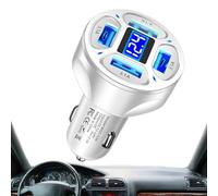Chargeur de voiture rapide - Ports USB plus légers de 4 en 1 voiture, chargeur de voiture à grande vitesse | Souris sans fil, affichage numérique LED de souris USB optique portable pour la connexion d
