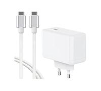Chargeur Maison 65W Power Delivery GAN + Câble USB C/USB C Blanc Bigben