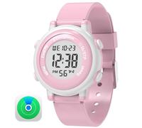 Chargeworx Reloj digital para niños con Apple Find My Tracker, alternativa al reloj inteligente para niños y niñas, reloj deportivo resistente al agua con alarma, cronómetro y correa de silicona suave