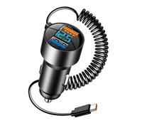 Charging Adapter, High-Speed Car Phone Charger, Pd Qc 3.0 USB Car Fast Charging Adapter, USB C Car Charger Fast Charging, 100w Car Charger Retractable Cord for Smartphones Tablets Laptop