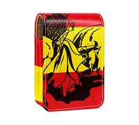 Charging Bull in a Bullfight on Spanish Flag Lip Gloss Holder Estuche portátil Mini Lipstick Storage Box Travel Lipstick Organizer Case with Mirror for Women, Varios colores, 9.5x2x7 cm/3.7x0.8x2.7 in