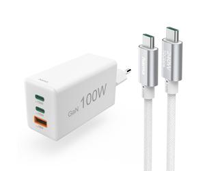 Chargr rap. av. cable chrge USB-C, pr ord. puerto., PD, 100W, 1,5 m, blc