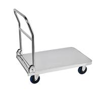 Chariot à Plateforme en Acier inoxydable Avec roues et poignée pour la Maison, le Bureau, l'entrepôt ou l'usine. Capacité de Charge : 440 LB. Chariot à Plateau (Taille :