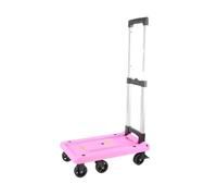 Chariot de manutention Pliable et robuste - Chariot à bagages Rose Portable et Compact, idéal pour la Maison, Les Voyages et Les livraisons, pour Les Petites Charges et l