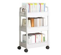 Chariot De Rangement À 3 Niveaux Pour La Cuisine Ou Buanderie Avec Roulettes Niveaux Desserte Roulettes, Blanc Rangement Service Cuisine, Salle Bain, Bureau Multifonctionnel
