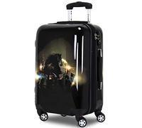 Chariot Juego de Equipaje Giratorio rígido expandible Impreso, Juego de Equipaje Giratorio rígido expandible Impreso, Black, 20-Inch Carry-On, Equipaje Giratorio expandible de policarbonato Duro con