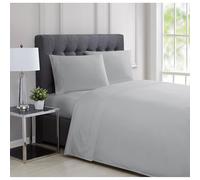 Charisma - Juego de sábanas y Fundas de Almohada de 310 TC King de 4 Piezas - Colección de satén sólido - Gris