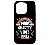 Charity Vibes Only Cute Retro Girls Charity Name Carcasa para iPhone 15 Pro