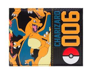 Charizard Fuego Llameante 006 Pokeball Billetera/Cartera Bi-Fold Porta-ID & Tarjetero, Naranja
