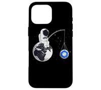 Charla sobre criptomonedas: Chainlink To The Moon Space Man Merch Carcasa para iPhone 16 Pro MAX