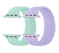 Charlam 2 Pack Solo Loop Correas Compatible con Apple Watch 44mm 45mm 42mm 49mm Hombres Mujeres, Correas de Nylon Elásticos Trenzado Band para iWatch Series 9 8 7 6 5 4 3 2 1 SE Ultra/Ultra 2