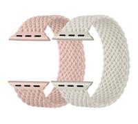 Charlam 2 Pack Solo Loop Correas Compatible con Apple Watch 45mm 44mm 42mm 49mm Hombres Mujeres, Correas de Nylon Elásticos Trenzado Band para iWatch Series 9 8 7 6 5 4 3 2 1 SE Ultra/Ultra 2