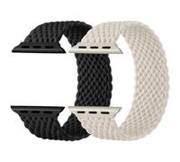 Charlam 2 Pack Trenzado Band Compatible con Correa Apple Watch 44mm 45mm 46mm 42mm 49mm Mujer Hombre, Nylon Elásticos Deportiva Correas para iWatch SE Serie 11 10 9 8 7 6 5 4 3 2 1 SE 3 Ultra 3