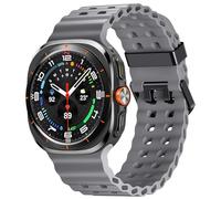 Charlam Compatible con Samsung Galaxy Watch Ultra Correa 47mm(2024), No Gap Resistente Transpirable Suave Silicona Ocean Correas Pulsera Deportiva para Samsung Galaxy Watch 7 Ultra Band, Gris espacial