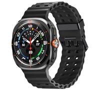 Charlam Compatible con Samsung Galaxy Watch Ultra Correa 47mm (2024), No Gap Resistente Transpirable Suave Silicona Ocean Correas Pulsera Deportiva para Samsung Galaxy Watch 7 Ultra Band, Negro