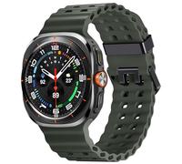 Charlam Compatible con Samsung Galaxy Watch Ultra Correa 47mm(2024), No Gap Resistente Transpirable Suave Silicona Ocean Correas Pulsera Deportiva para Samsung Galaxy Watch 7 Ultra Band, Verde militar