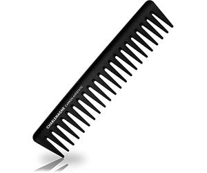Charlemagne Peine de carbono premium a prueba de roturas para cabello y barba - dentado grueso - antiestático para barberos - peinado hombres y mujeres