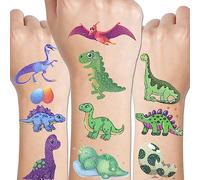 CHARLENT 110 Tatuajes Temporales de Dinosaurios para Niños, 14 Tatuajes de Dinosaurios con Purpurina, para Niños, Niñas, Dinosaurios, Cumpleaños, Fiestas, Favoritos, Rellenos de Bolsas