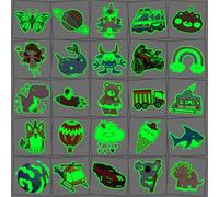 CHARLENT 204 Piezas de Tatuajes Temporales Luminosos Envueltos Individualmente para Niños:Tatuajes Divertidos que Brillan en la Oscuridad para Niños y Niñas, para Fiestas de Cumpleaños