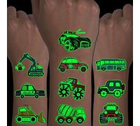 CHARLENT Tatuajes de coche para niños - 14 hojas de tatuajes luminosos para cumpleaños de niños, regalos de fiesta y pequeñas sorpresas