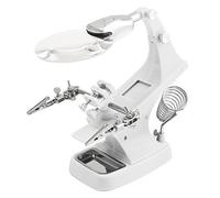 ChaRLes 3X/4.5 X Ayudando A Mano Soldadura Stand Lupa Led Con Pinza De Cocodrilo - Plata