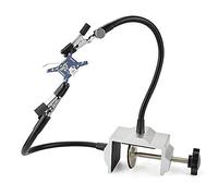 ChaRLes Banco Vise Mesa De Aluminio Abrazadera De Hierro Cautín Soporte De La Estación De Soldadura Pcb Sujeción Manos Con 2 Brazos Flexibles