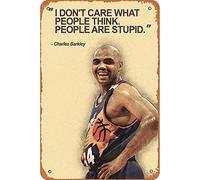 Charles Barkley I Don't Care What People Think Basketball Citas Póster Deportivo Vintage Tin Metal Sign 8x12 pulgadas Decoración de pared