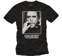 Charles Bukowski Poems - Camiseta de manga corta para hombre, cuello redondo, unisex, de algodón puro, color negro, Negro, XXL