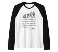 Charles Darwin Evolution Responsive To Change Cita divertida Camiseta Manga Raglan