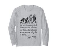 Charles Darwin Evolution Responsive To Change Cita divertida Manga Larga