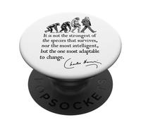 Charles Darwin Evolution Responsive To Change Cita divertida PopSockets PopGrip Adhesivo