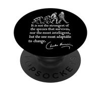 Charles Darwin Evolution Responsive To Change Cita divertida PopSockets PopGrip Adhesivo