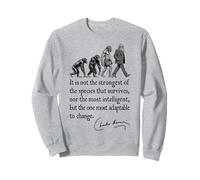 Charles Darwin Evolution Responsive To Change Cita divertida Sudadera