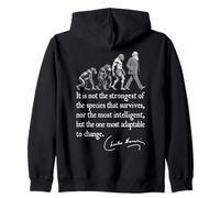 Charles Darwin Evolution Responsive To Change Cita divertida Sudadera con Capucha