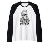 Charles Darwin Punk Selección Natural Rechazo Diversión Ciencia Camiseta Manga Raglan