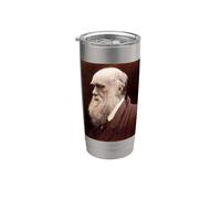 Charles Darwin Retrato Evolución Científico Naturalista Vaso térmico de acero inoxidable de doble pared